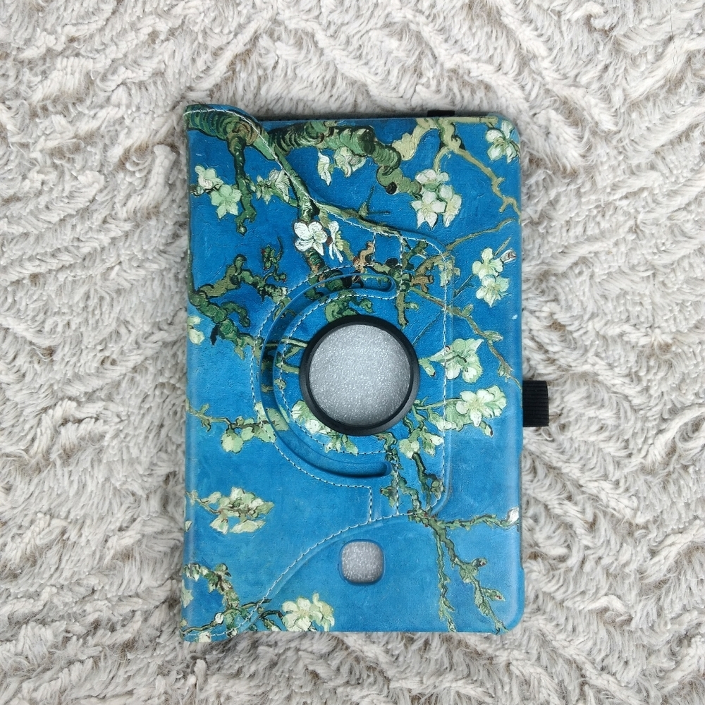 Blue Floral Blossom Case for Fire 7 Tablet